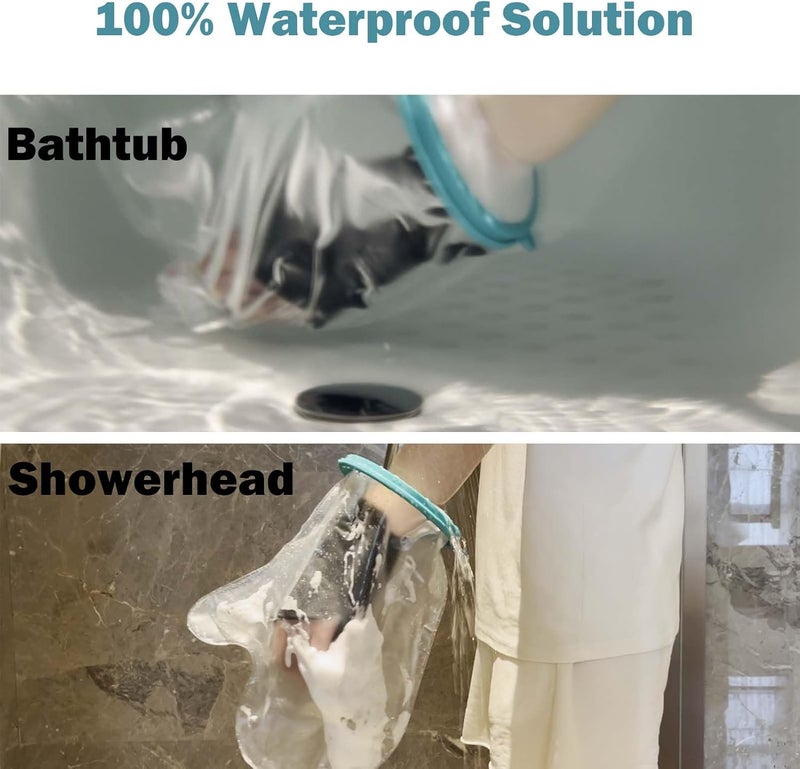 CIVJET Cast Covers for Shower Foot Soft Green Adult, Waterproof Cast Cover/Bag, Cast Protector for Shower Arm Post Surgery, Shower Sleeve for Arm Cast Showering/Swimming - Image 2